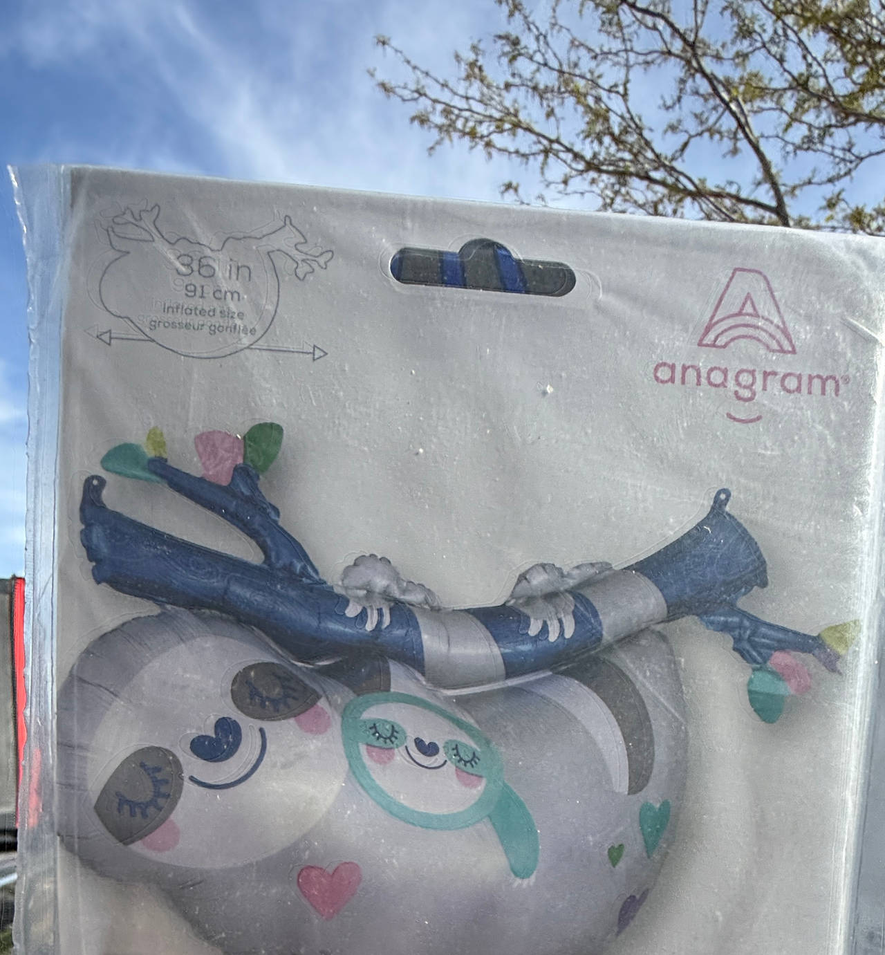 Anagram Sloth & Baby 36" Foil Balloon