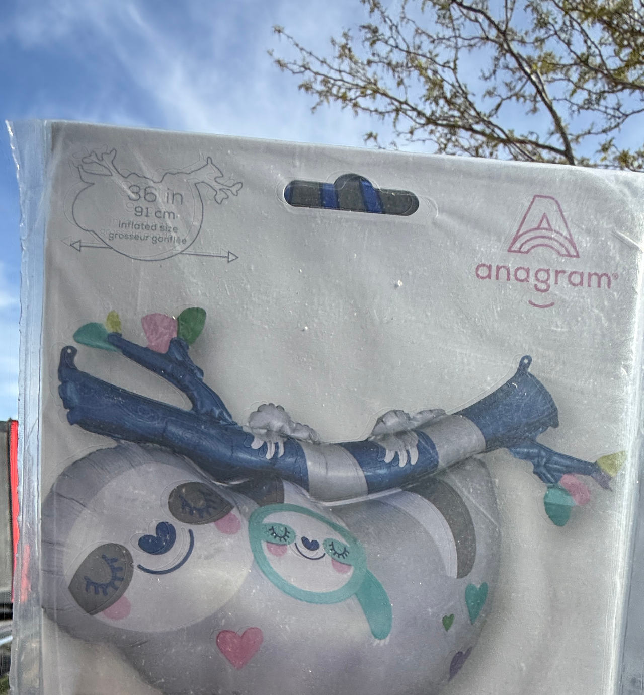 Anagram Sloth & Baby 36" Foil Balloon