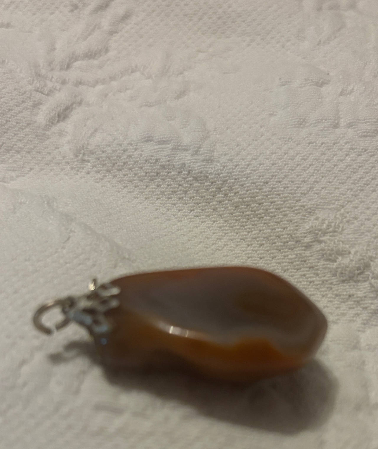 Carnelian Agate Tumbled Stone Pendant