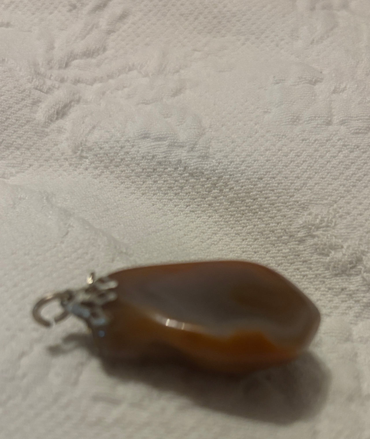 Carnelian Agate Tumbled Stone Pendant