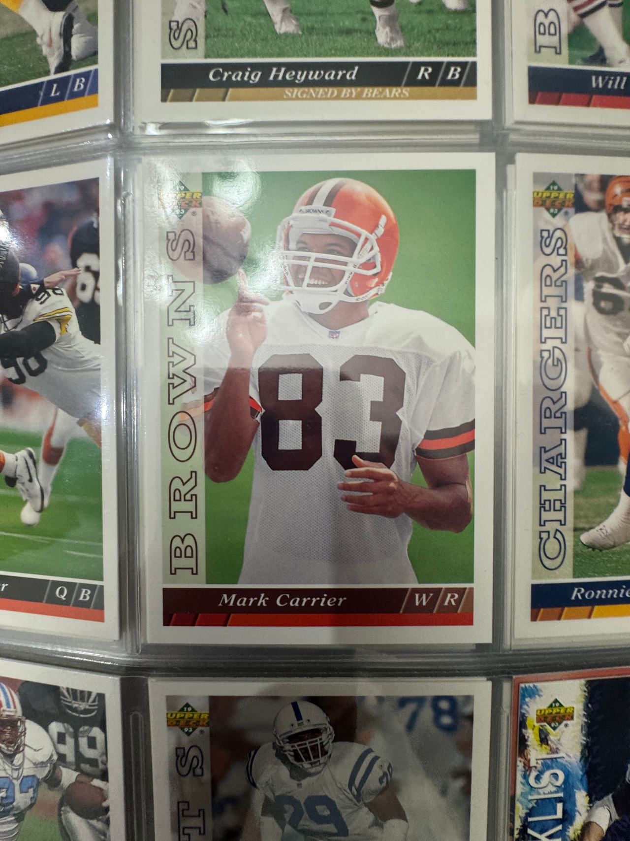 1993 Upper Deck Mark Carrier #188 Cleveland Browns Football Card
