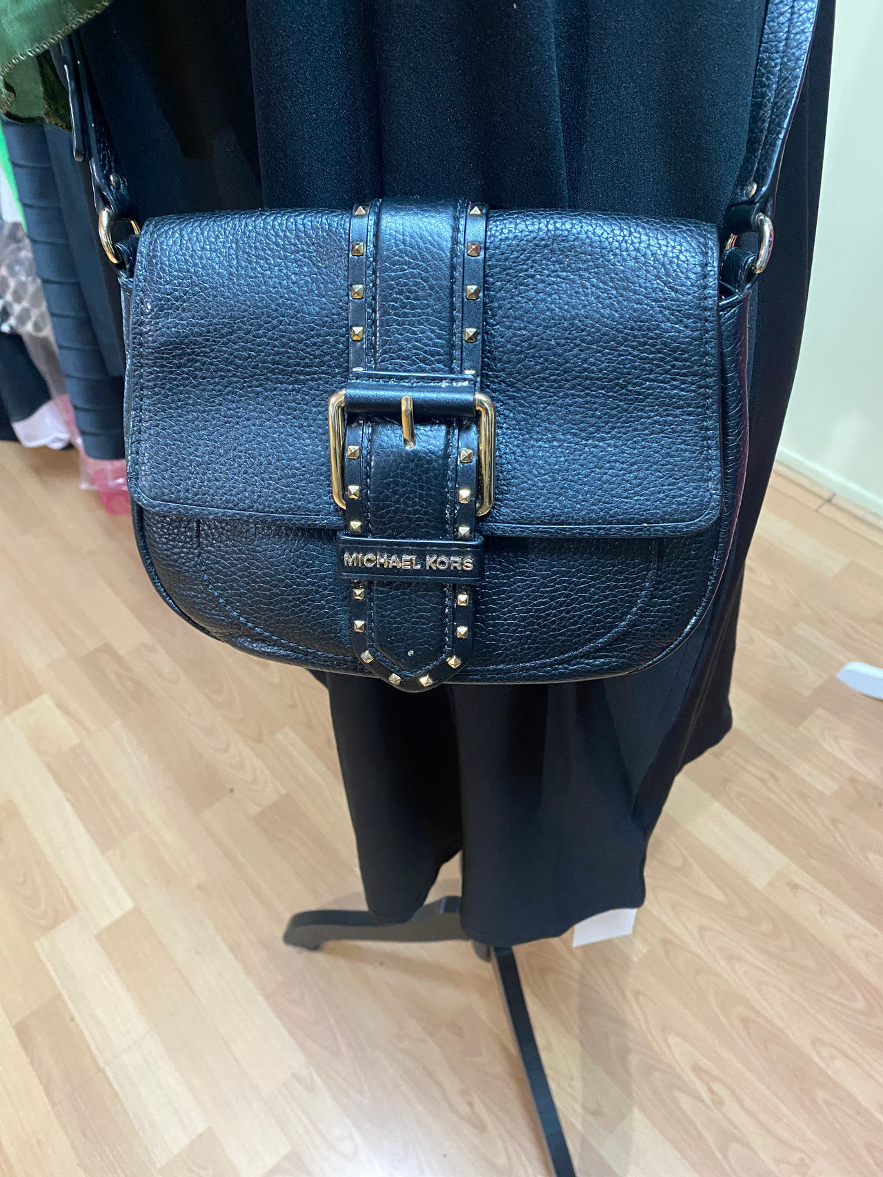 Michael Kors Black Leather Crossbody Bag