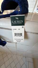 Ralph Lauren Navy Blue Halter Bikini Top with Gold Accents - Image 2