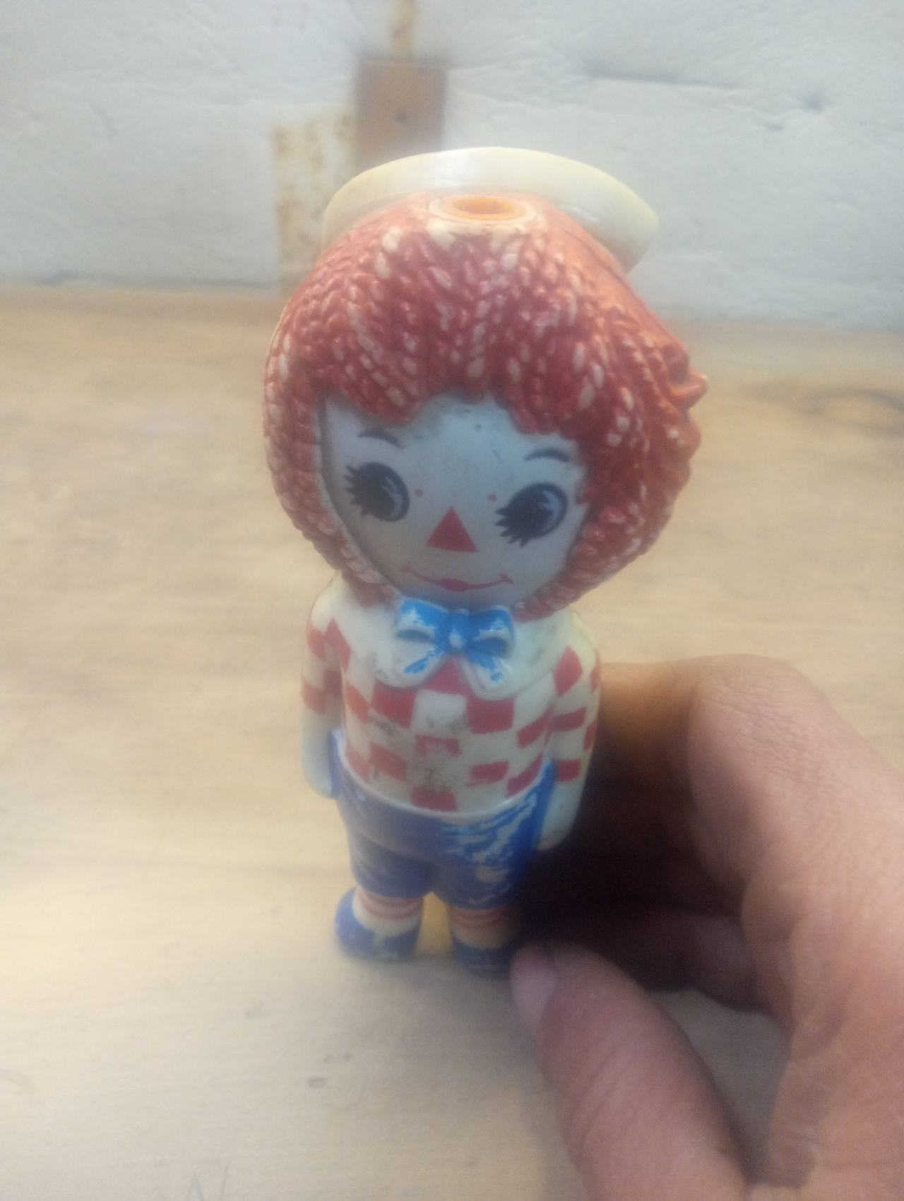 Vintage Raggedy Andy Plastic Bubble Blower