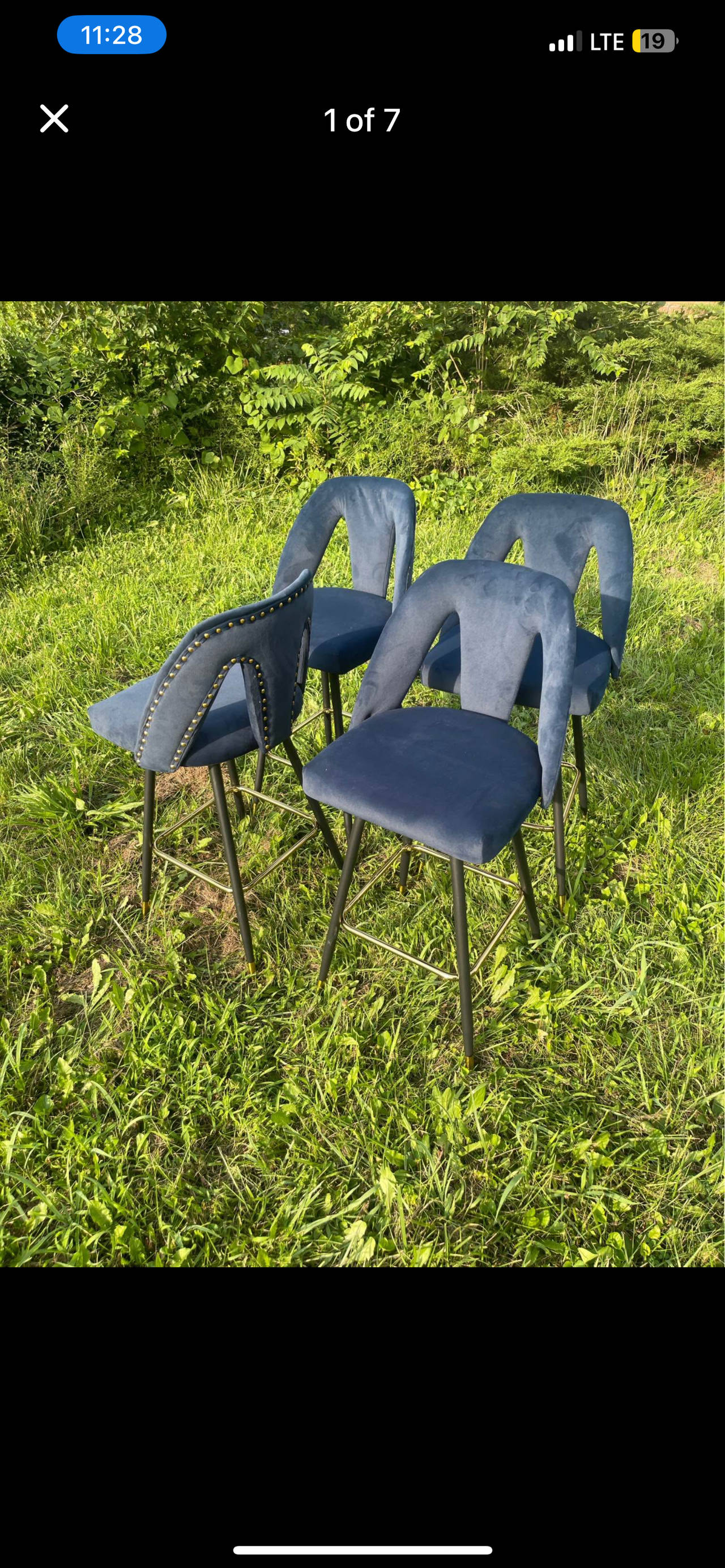 Velvet Upholstered Bar Stools