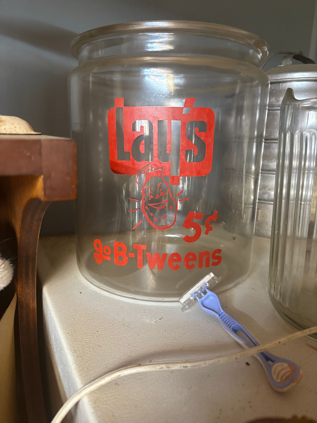 Vintage Lay's Go B-Tweens Glass Display Jar