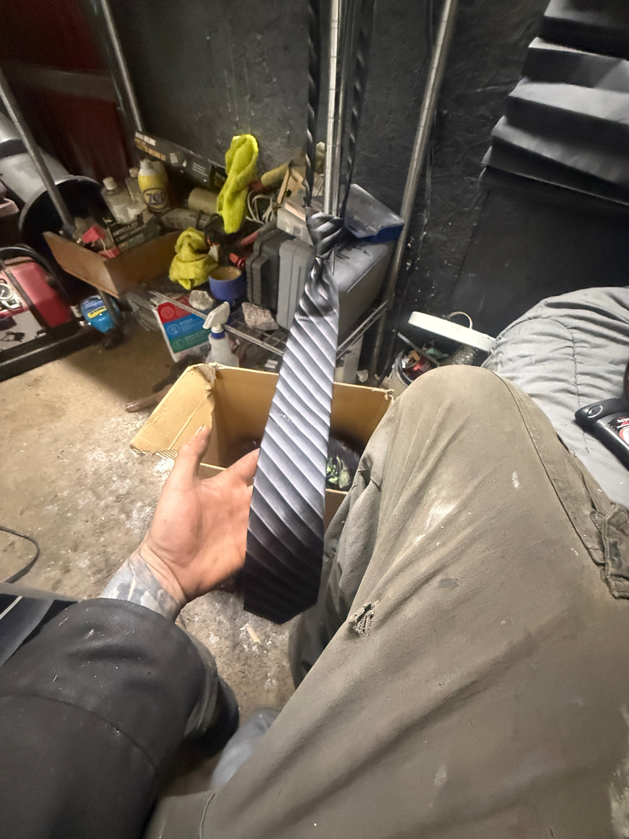 Black Striped Necktie
