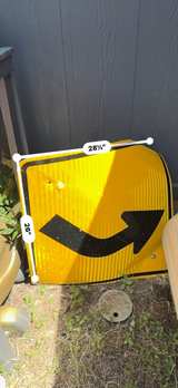 Yellow Right Curve Road Sign - Image 2