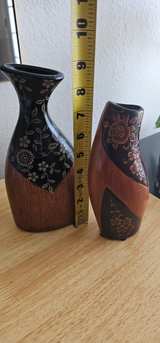 Decorative Hand Carved Wooden Vases Set of 2 - Image 5