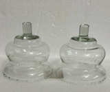 Vintage Etched Glass Peg Votive Candle Holders - Image 1
