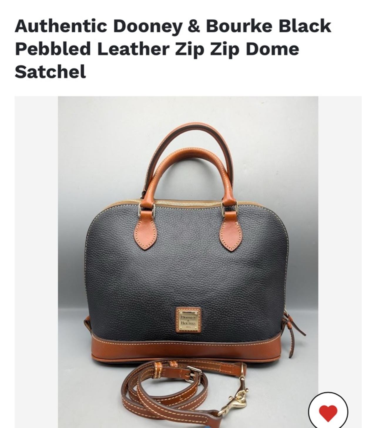 Dooney & Bourke Pebble Grain Satchel Black