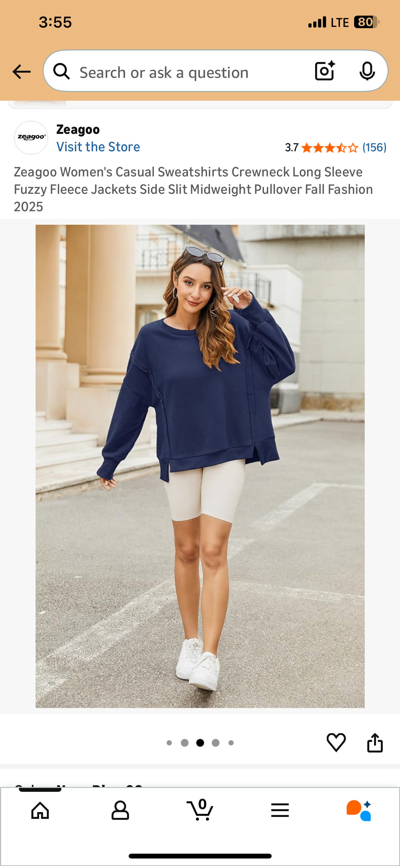 Zeagoo Women's Casual Crewneck Fuzzy Fleece Sweatshirt