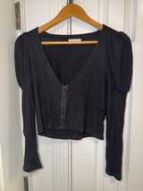Reformation V Neck Top Black Womens Size Medium - Image 1