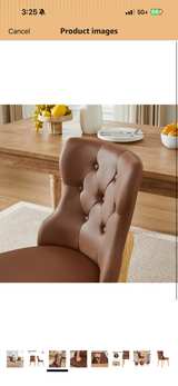 Tufted Wingback Faux Leather Dining Chairs (Set of 2) - Image 8