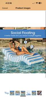 FUNBOY Blue Stripe Inflatable Chaise Lounger - Image 3