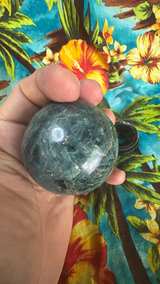 Blue Apatite Crystal Sphere with Stand - Image 7