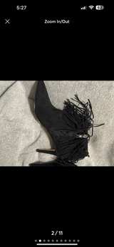 Black Suede Fringe Ankle Boots - Image 2