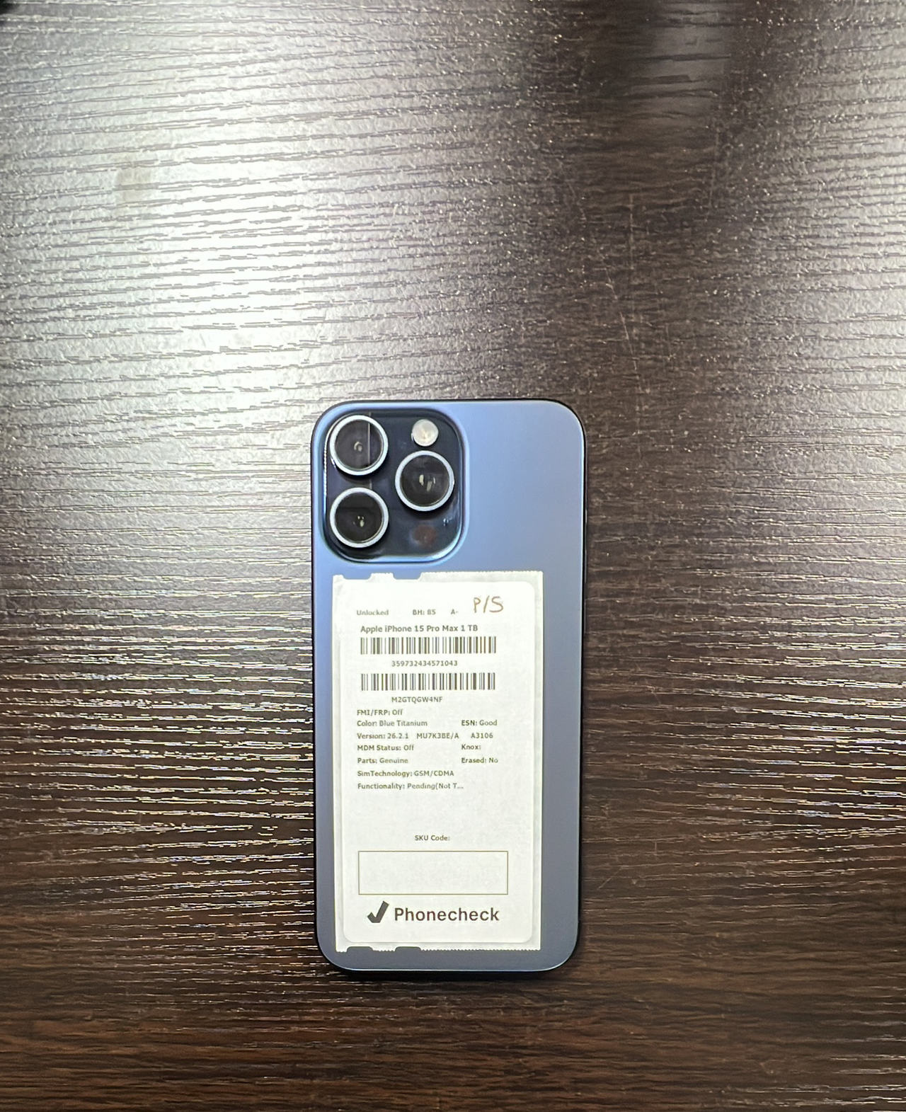 Apple iPhone 15 Pro Max 1TB Blue Titanium Physical sim