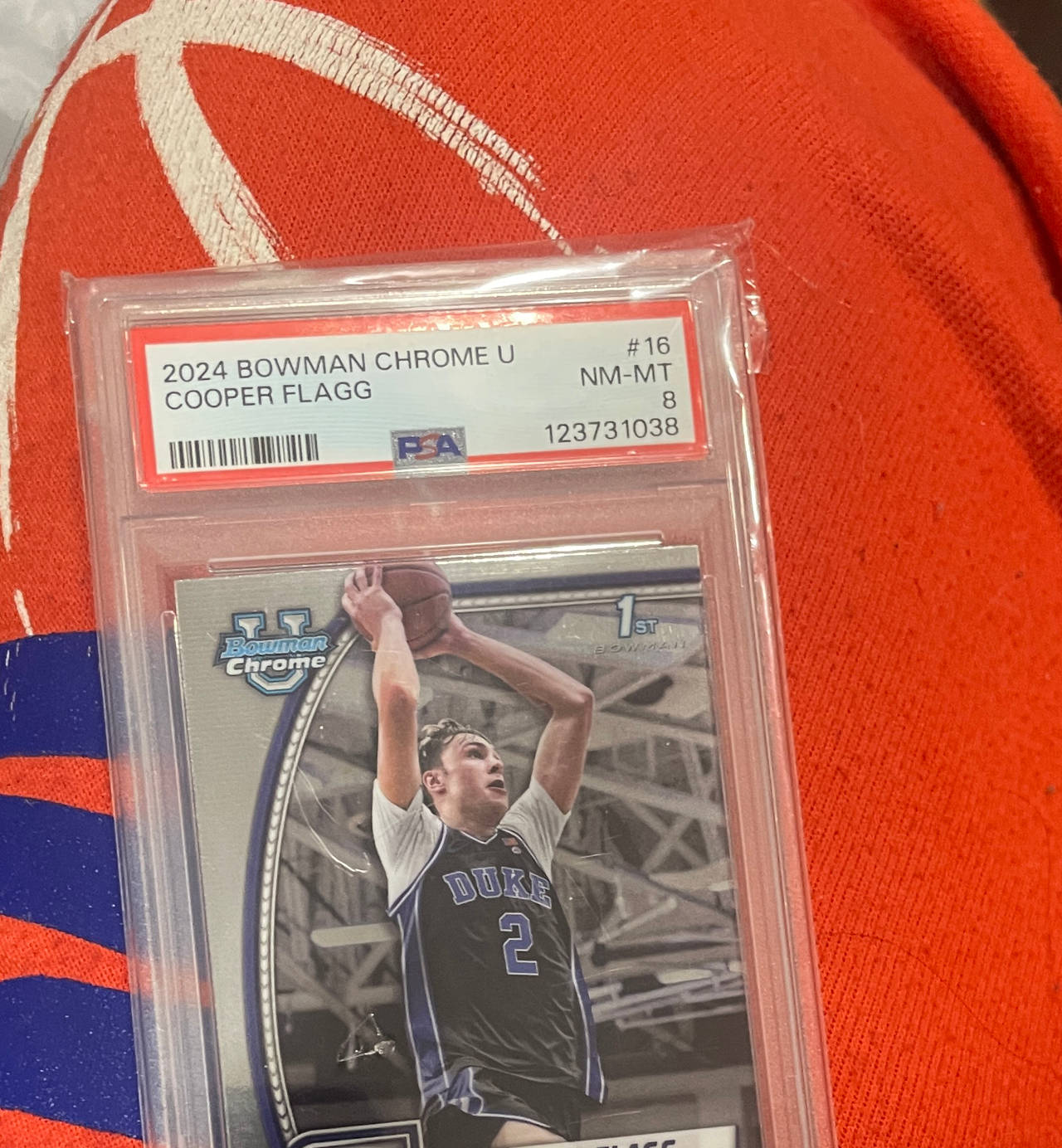 2024 Bowman Chrome University Cooper Flagg #16 PSA 8