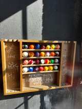 Unique Billiards Wooden 8-Ball Wall Rack with 2 sets and sticks - Image 1