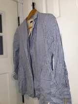 Ralph Lauren Seersucker Blue Striped Blazer Size 4  - Image 4