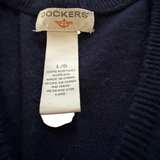 Dockers Sweater Vest Men's Size L Navy Blue V-Neck Large  - Image 5