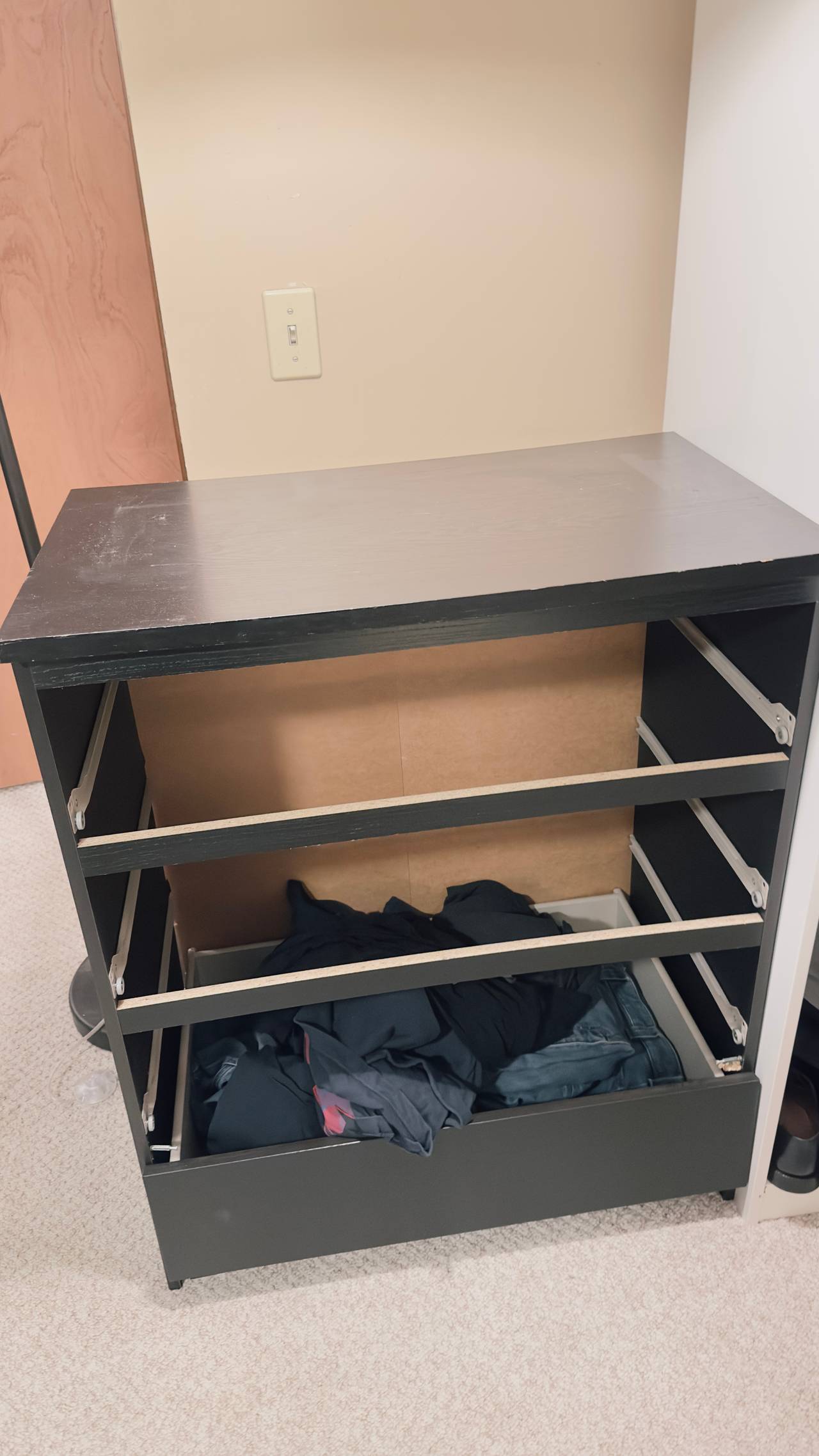 IKEA Malm 4-Drawer Dresser needs couple screws, with 4 drawers