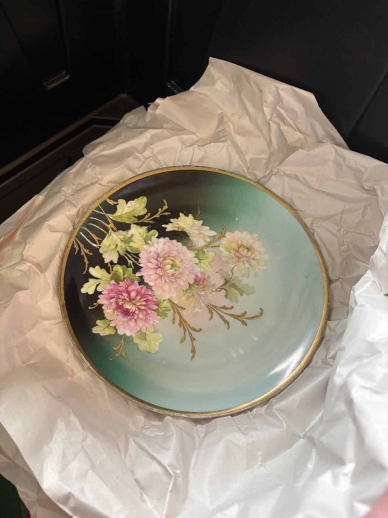 German Hand-Painted Floral Plate 8.5"