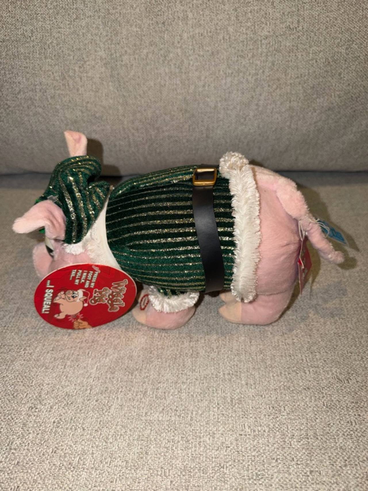 Squealing Pig Christmas Plush Jingle Bells Electronic Doll Toy 