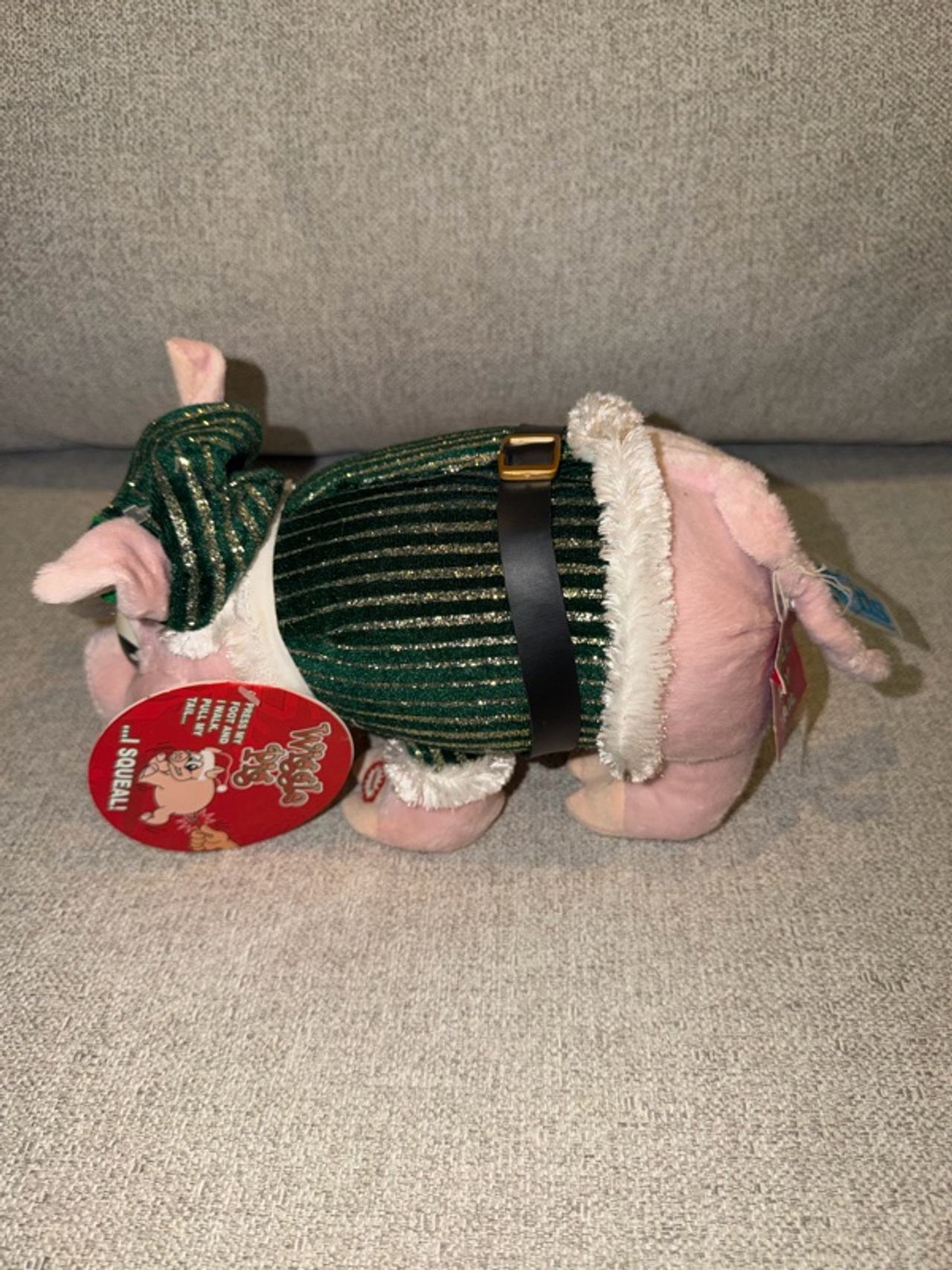 Squealing Pig Christmas Plush Jingle Bells Electronic Doll Toy 