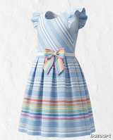 Janie and Jack Striped Rainbow Bow Dress - Image 1