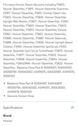 Bissell SpotClean and Hoover SteamVac Hose assembly - Image 2