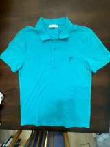 Versace Edusa Embroidered Polo Shirt Blue: Small - Image 1