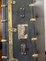 Antique USDA Office of Public Roads Field Trunk Brass Leather Federal Works WWII - Image 5