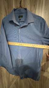 Alfani Men's Regular Fit Geometric Print Dress Blue Shirt Large 16-16 1/2 - Image 6