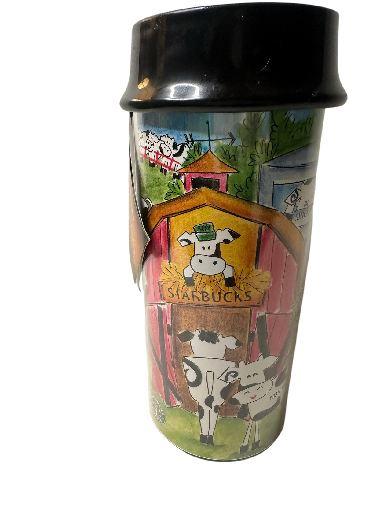 Starbucks 1999 Individual French Press Tumbler 16 oz Cows Farm Bodum Germany
