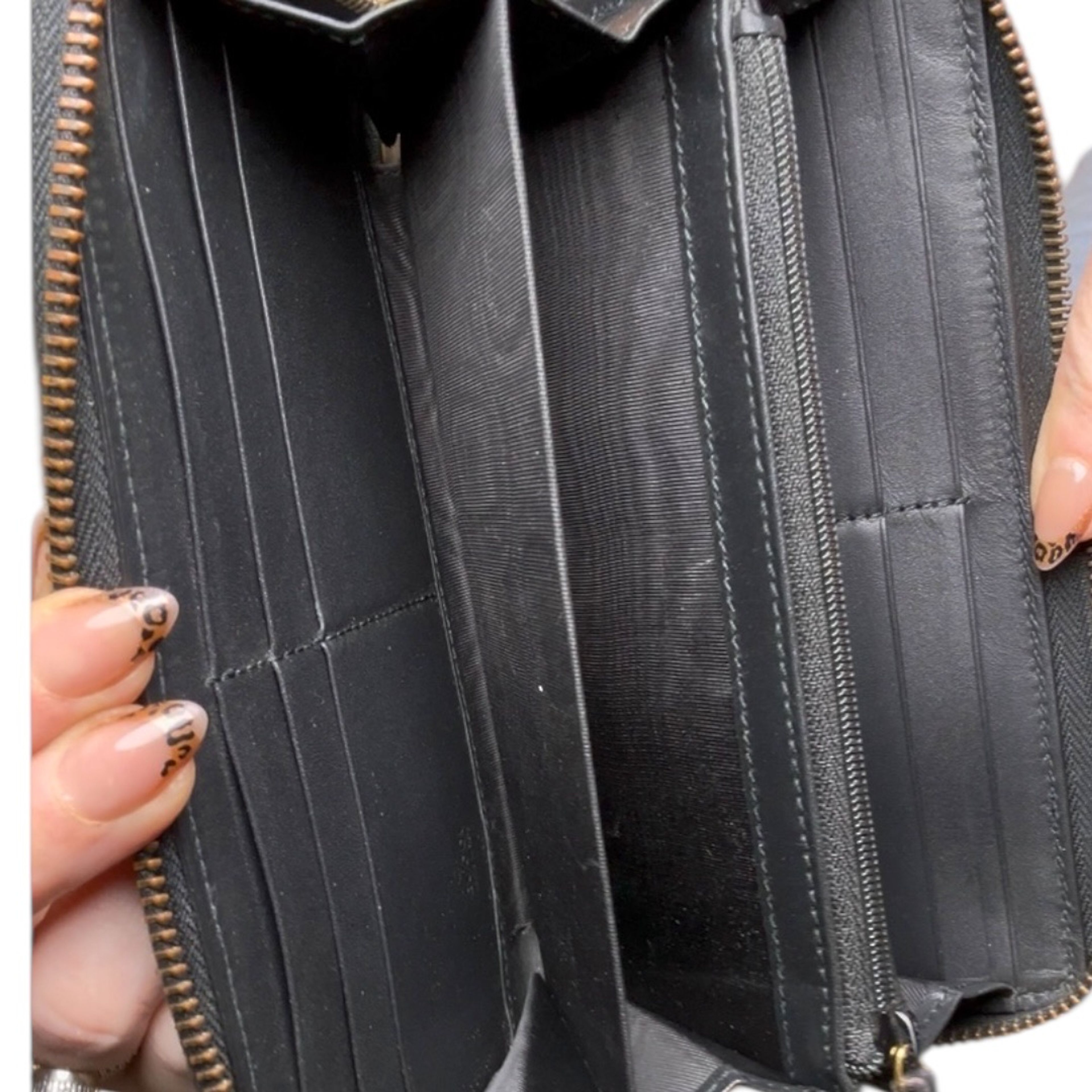 Gucci GG Canvas Leather Zippy Wallet - Image 10