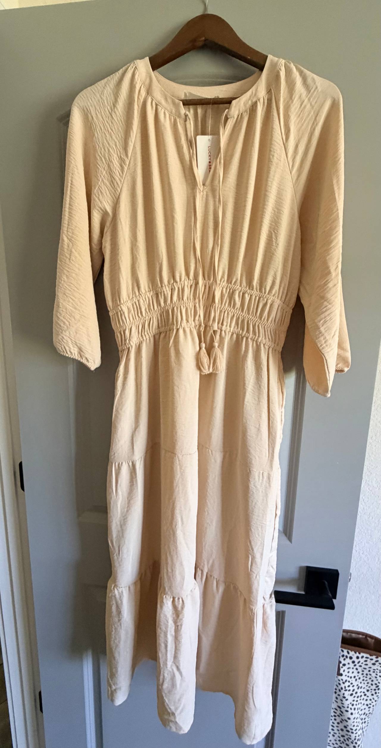 Lucky Brand Textured Tiered Midi Dress