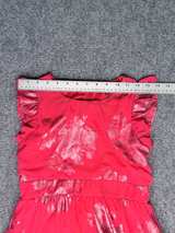 Three pink hearts  Girls Red Floral Ruffle Dress - Image 5