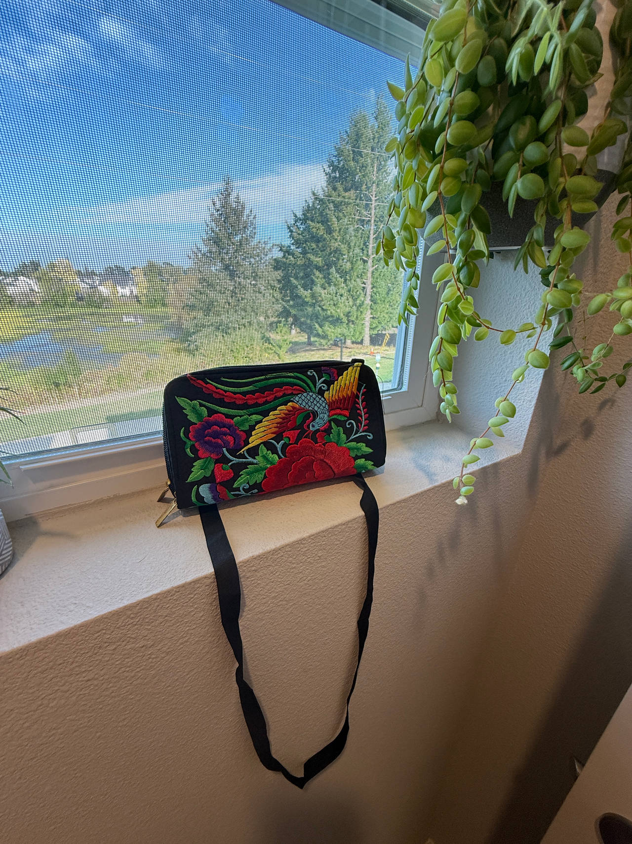 Embroidered Crossbody Bag