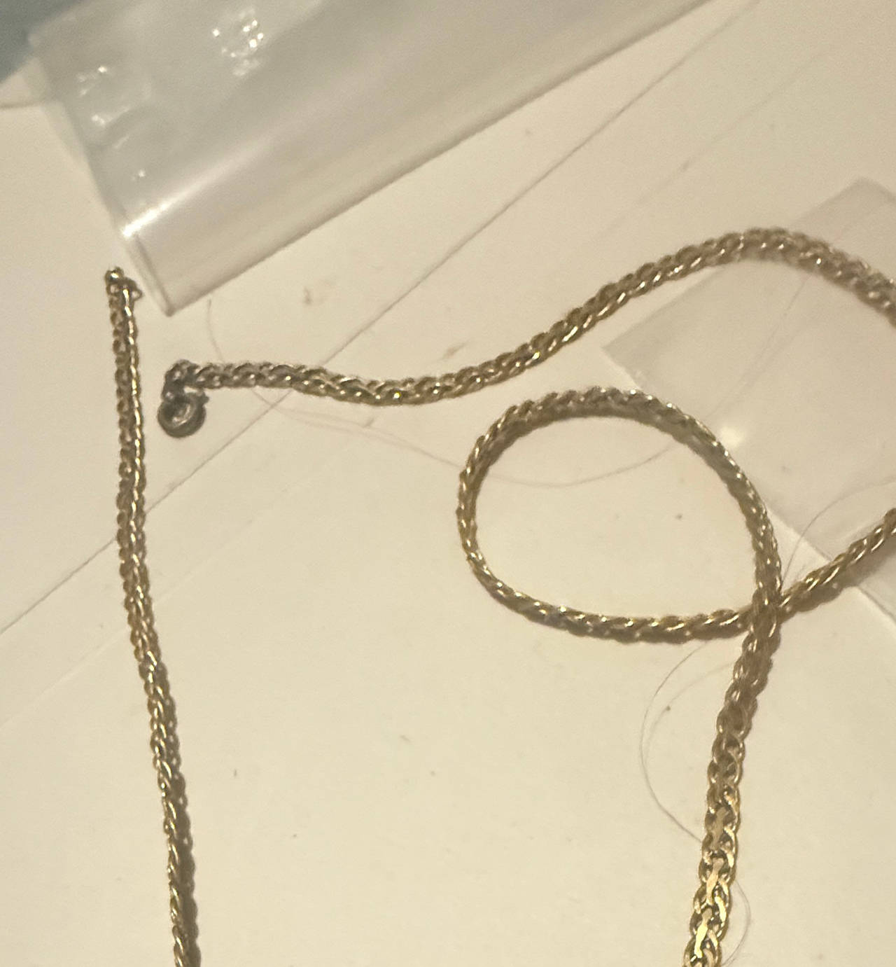 Gold Tone Wheat Chain Necklace