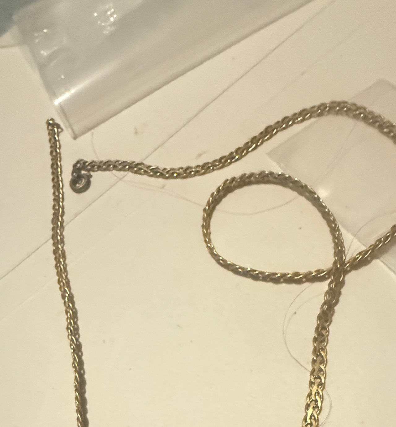 Gold Tone Wheat Chain Necklace