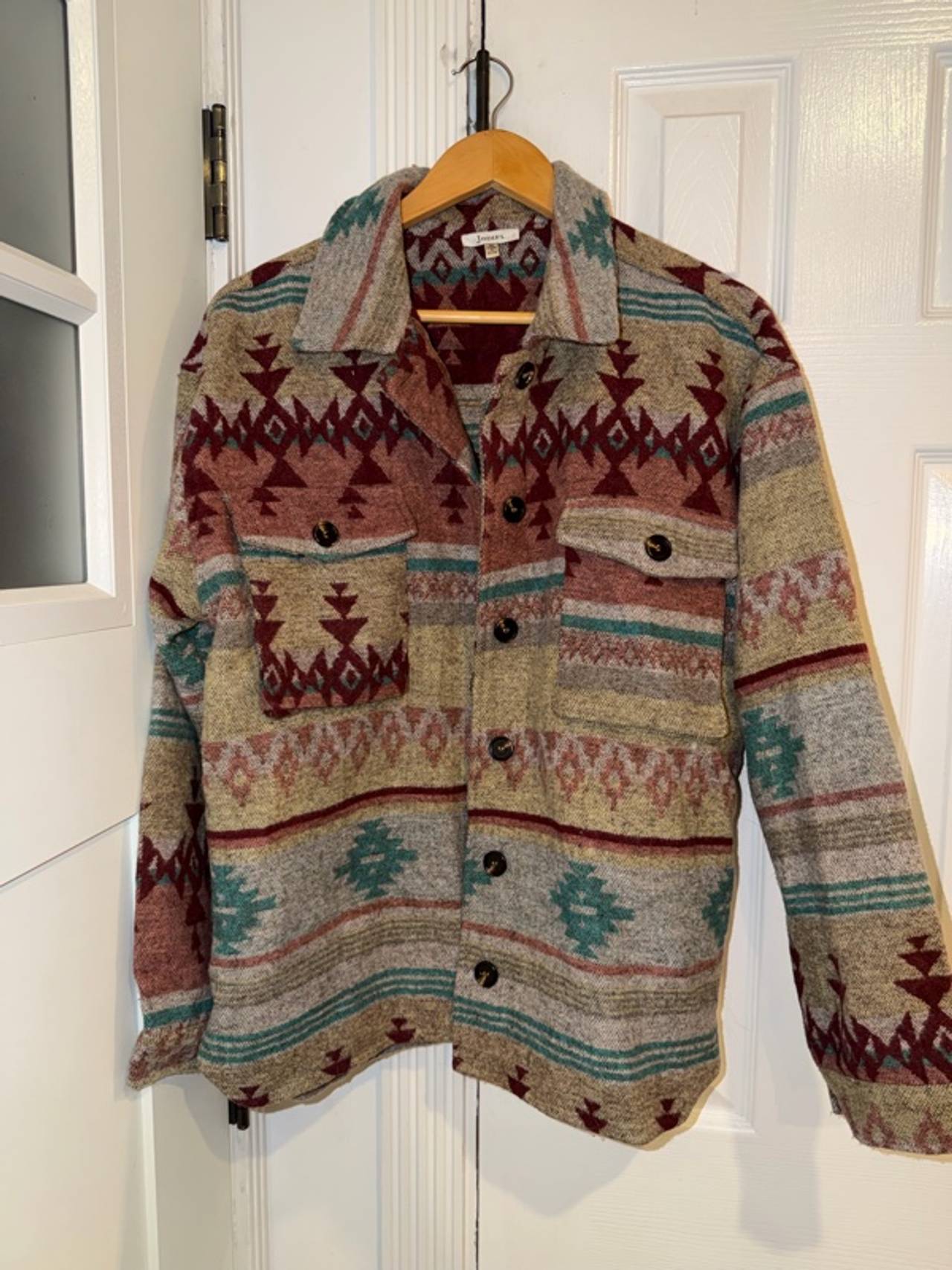 Jodifl Medium Multicolor Shacket Jacket Aztec 