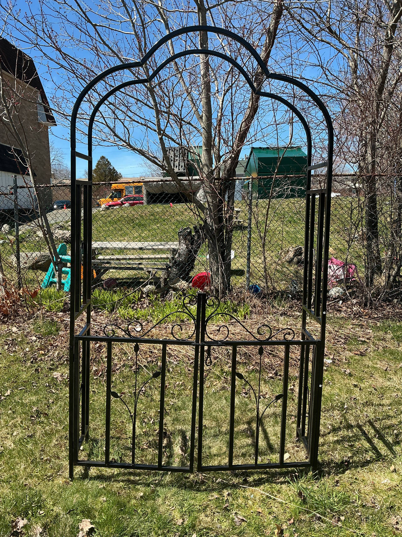 Metal Garden Arch with Gate