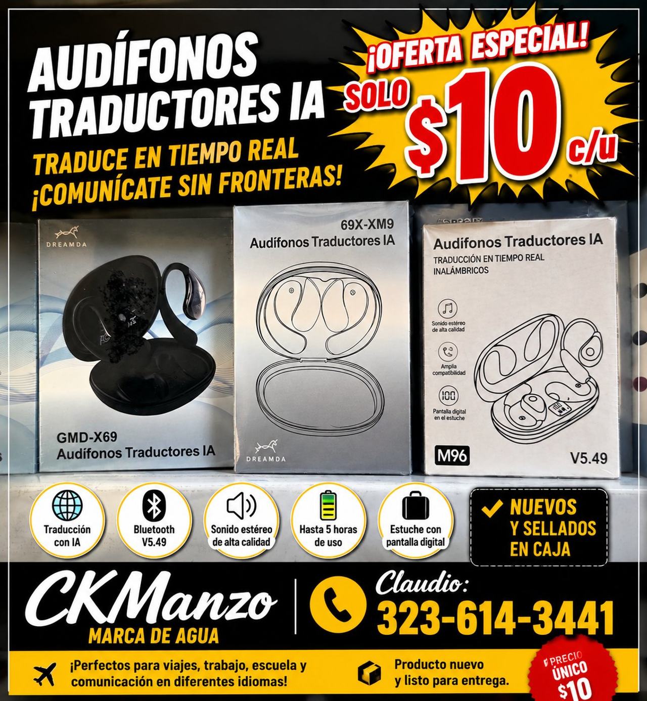 $10 Dreamda GMD-X69 AI Translation Earbuds