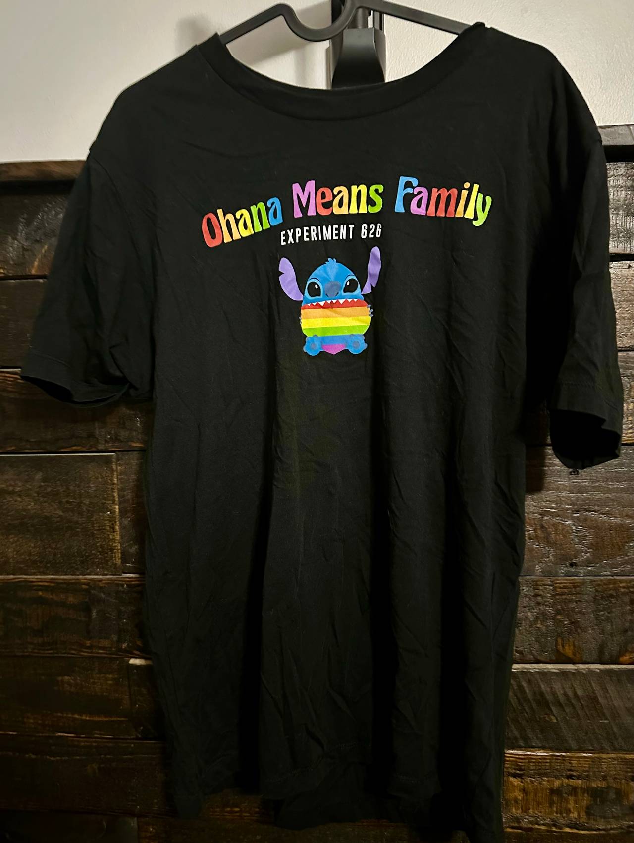 Disney Lilo & Stitch Ohana Means Family Rainbow T-Shirt