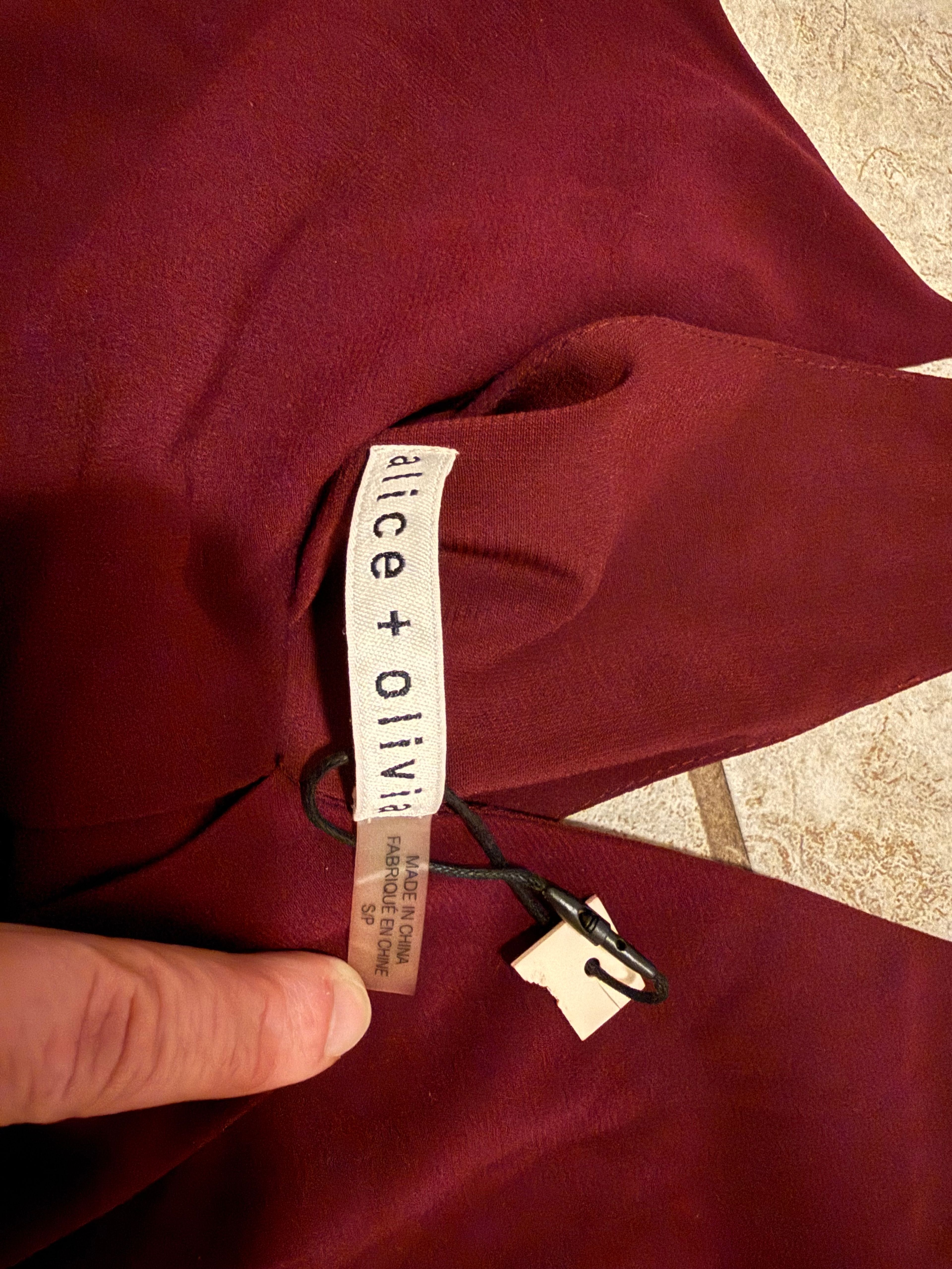 Alice + Olivia Burgundy Slip Dress - Image 2