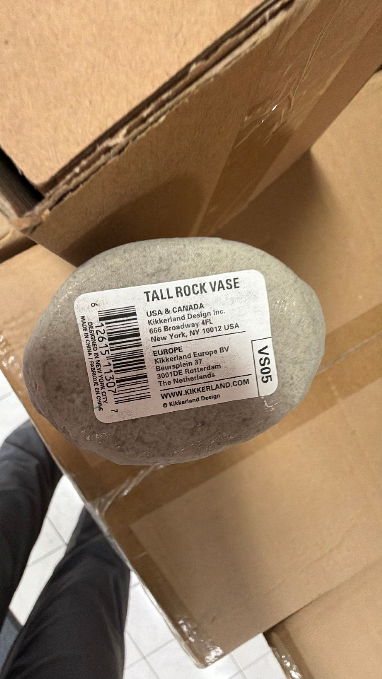 Tall rock vase