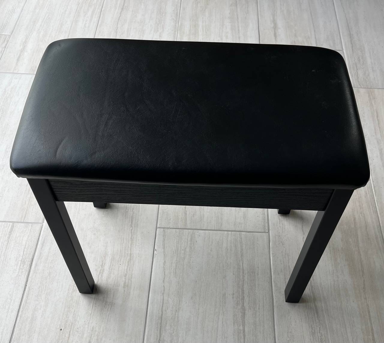Piano Bench Black Padded