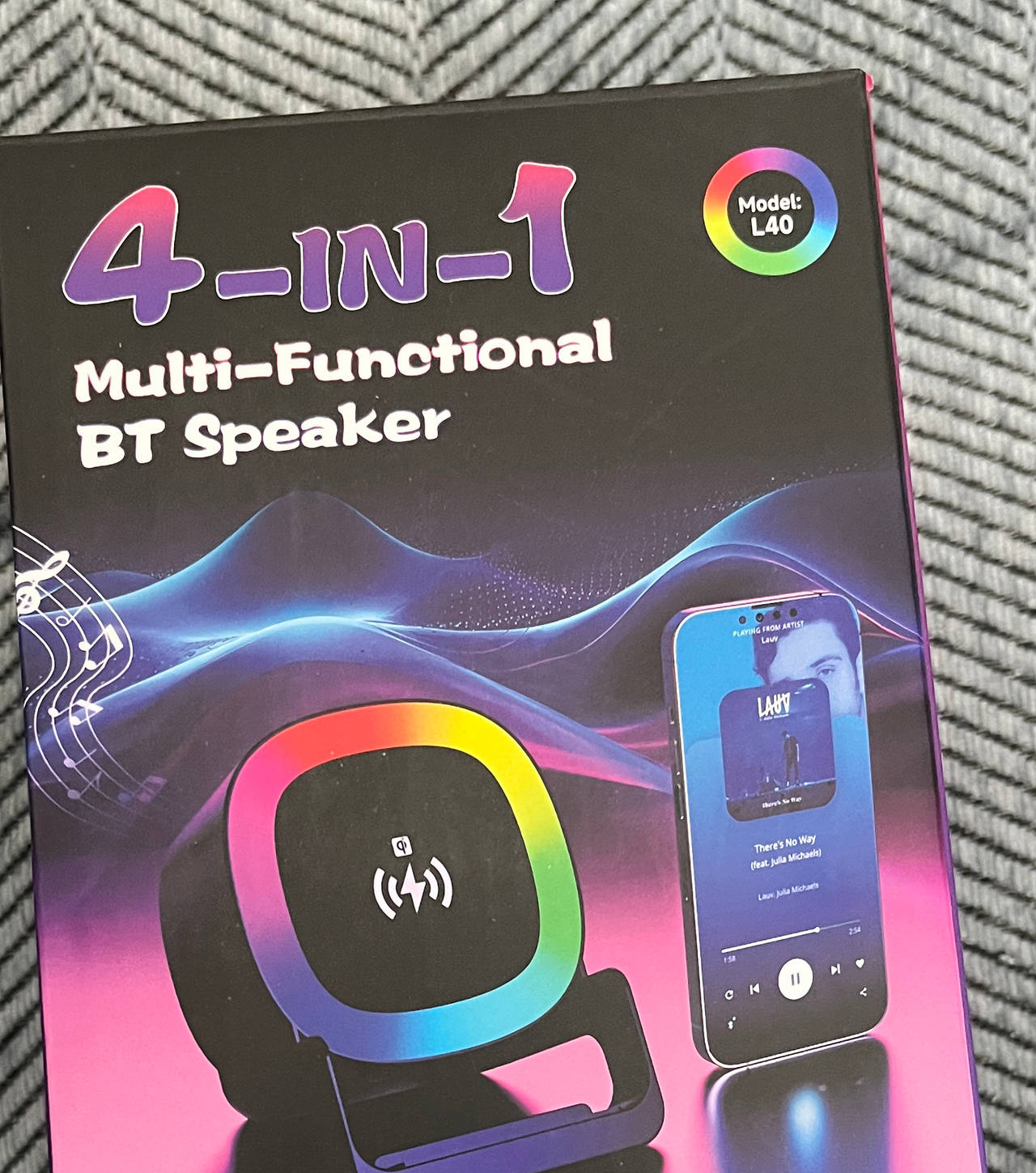 L40 4-in-1 Multi-Functional Bluetooth Speaker with Wireless Charger